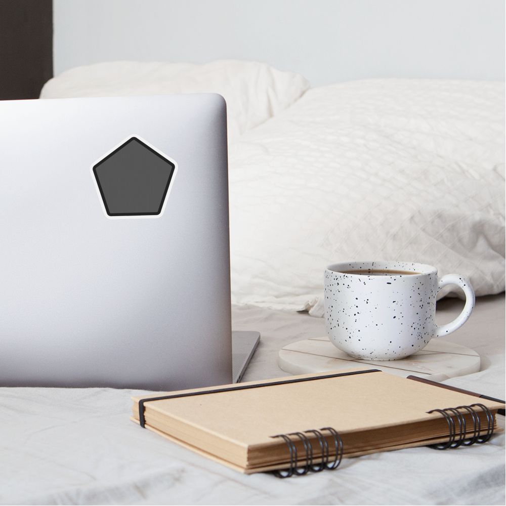 Black Pentagon Moji Sticker - Emoji.Express - white matte