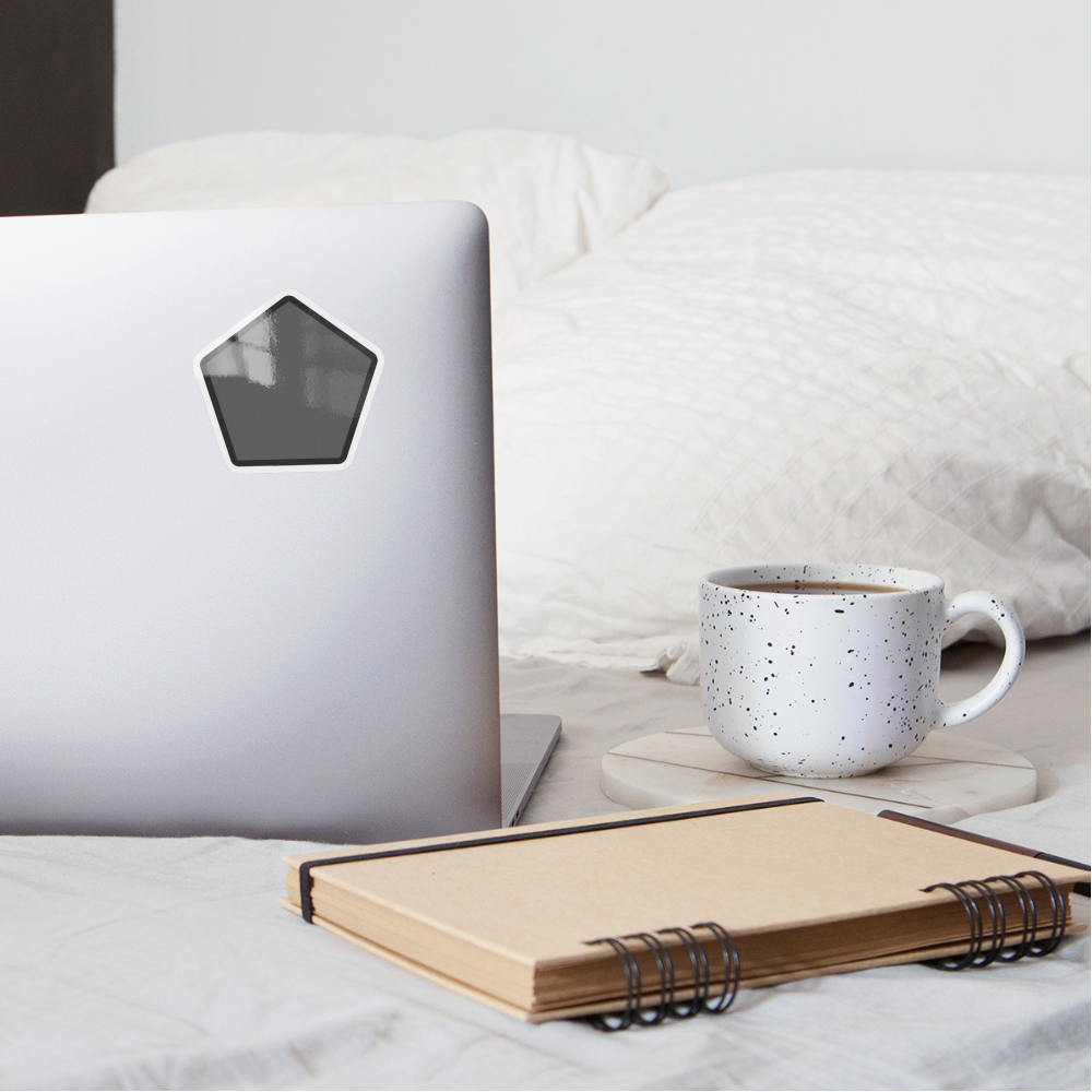 Black Pentagon Moji Sticker - Emoji.Express - white glossy