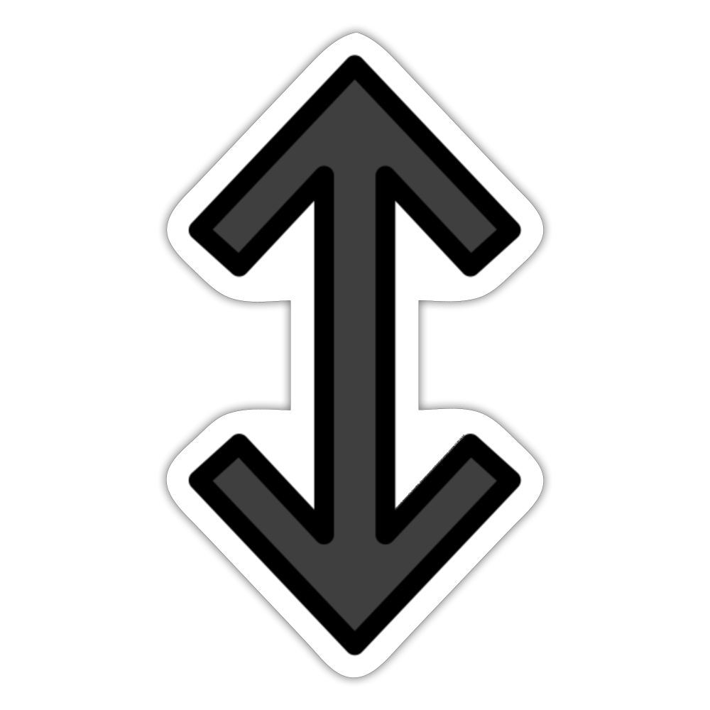 Up Down Black Arrow Moji Sticker - Emoji.Express - white matte