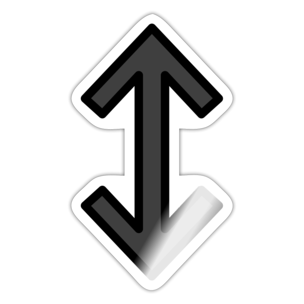 Up Down Black Arrow Moji Sticker - Emoji.Express - white glossy