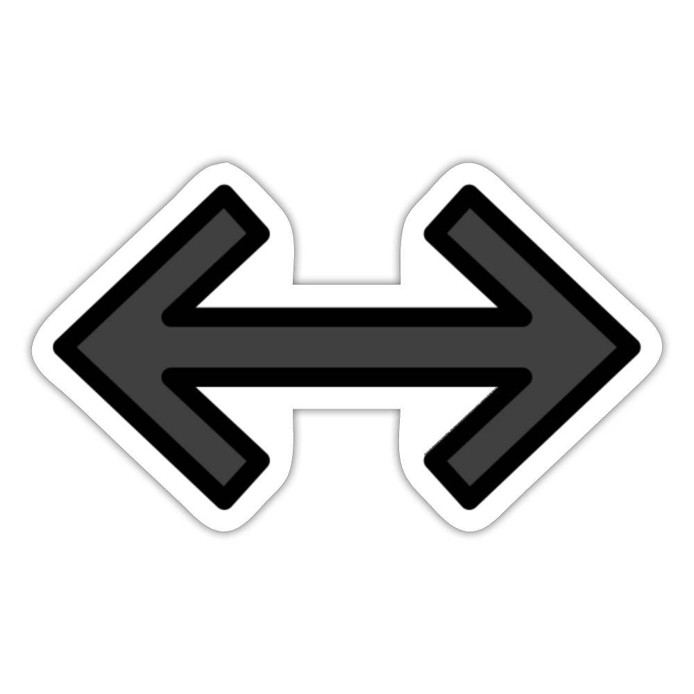 Left Right Black Arrow Moji Sticker - Emoji.Express - white matte
