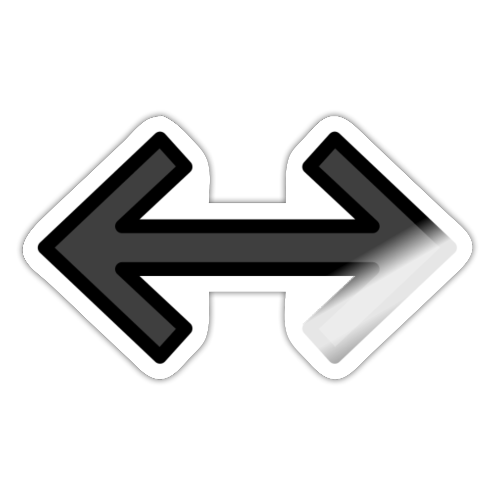 Left Right Black Arrow Moji Sticker - Emoji.Express - white glossy