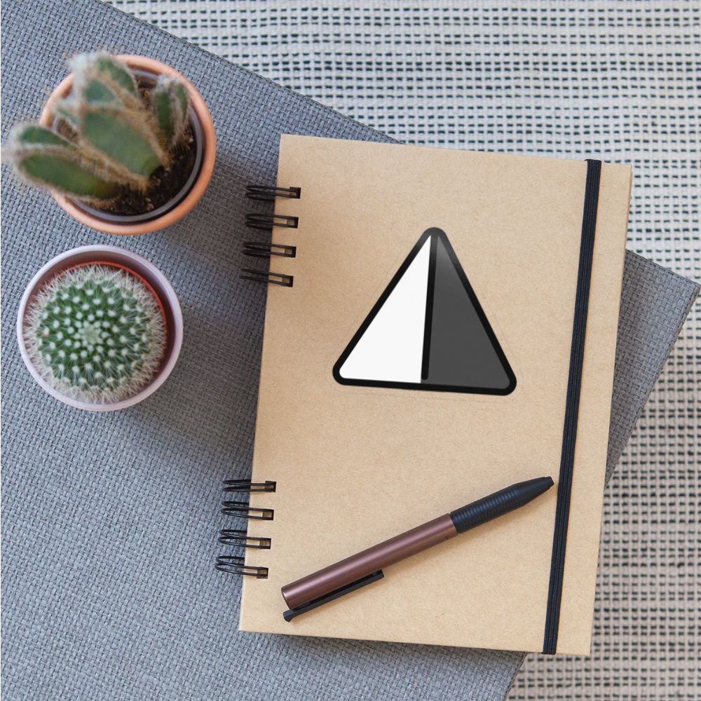 Up-Pointing Triangle with Right Half Black Moji Sticker - Emoji.Express - transparent glossy