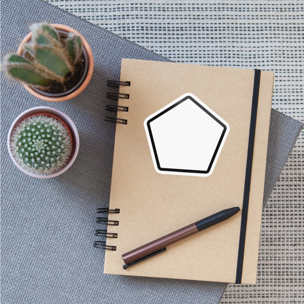 White Pentagon Moji Sticker - Emoji.Express - white glossy