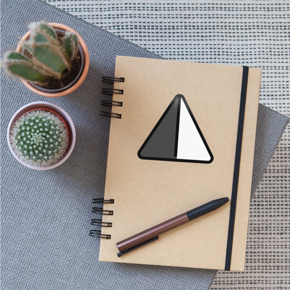 Up-Pointing Triangle with Left Half Black Moji Sticker - Emoji.Express - transparent glossy