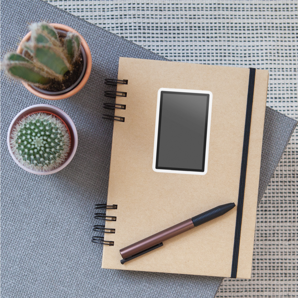 Vertical Black Rectangle Moji Sticker - Emoji.Express - white matte
