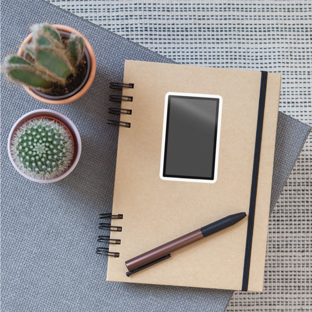 Vertical Black Rectangle Moji Sticker - Emoji.Express - white glossy