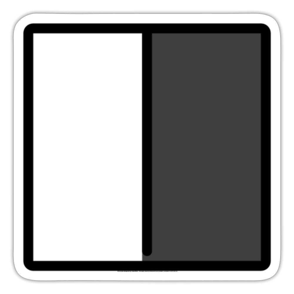 Square with Right Half Black Moji Sticker - Emoji.Express - white matte