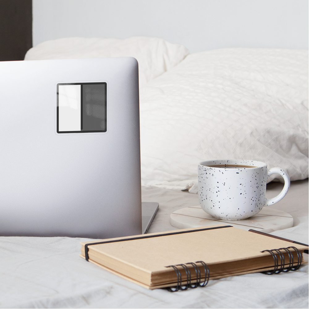Square with Right Half Black Moji Sticker - Emoji.Express - transparent glossy