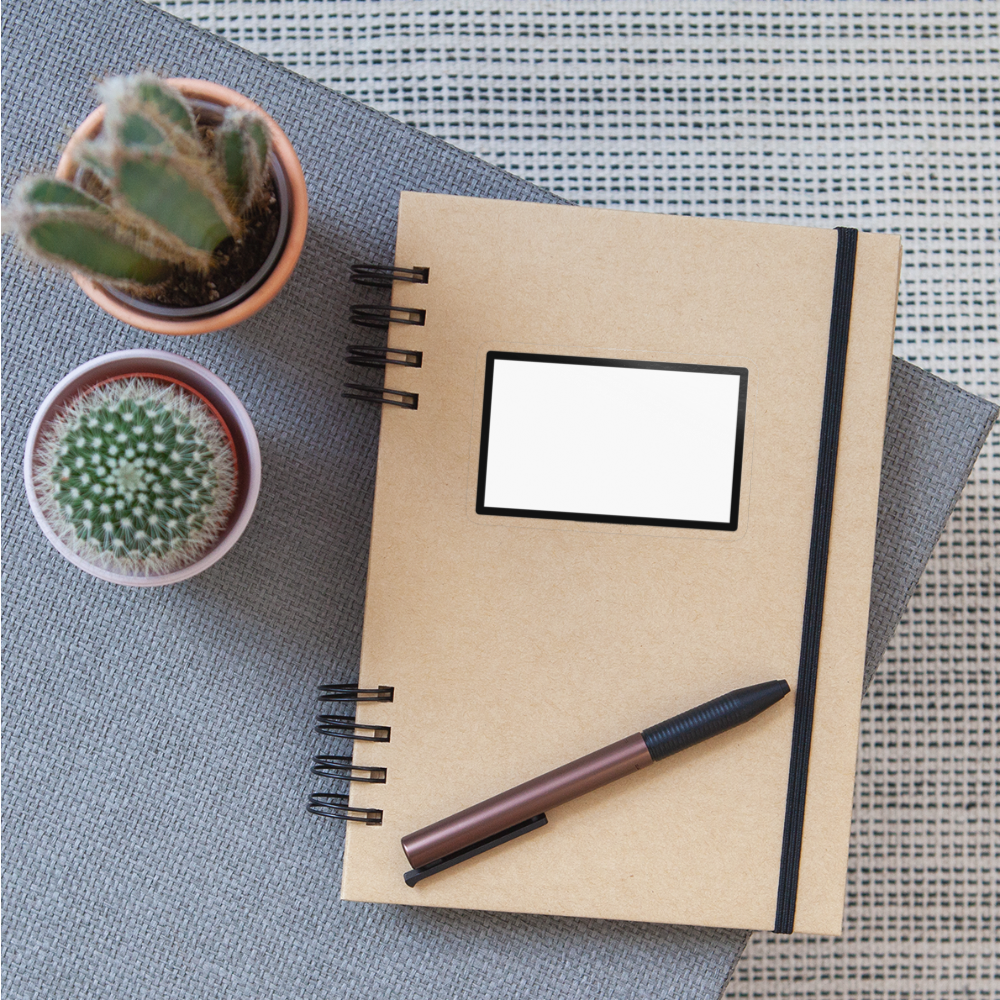 White Rectangle Moji Sticker - Emoji.Express - transparent glossy