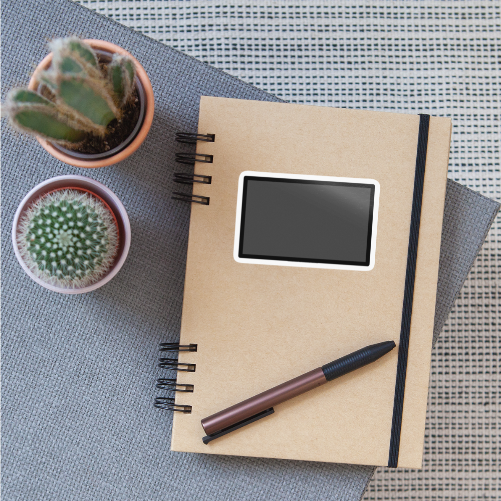 Black Rectangle Moji Sticker - Emoji.Express - white glossy