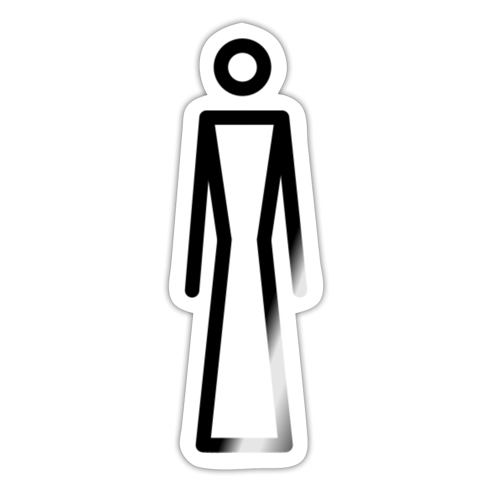 Stick Figure with Dress Moji Sticker - Emoji.Express - white glossy