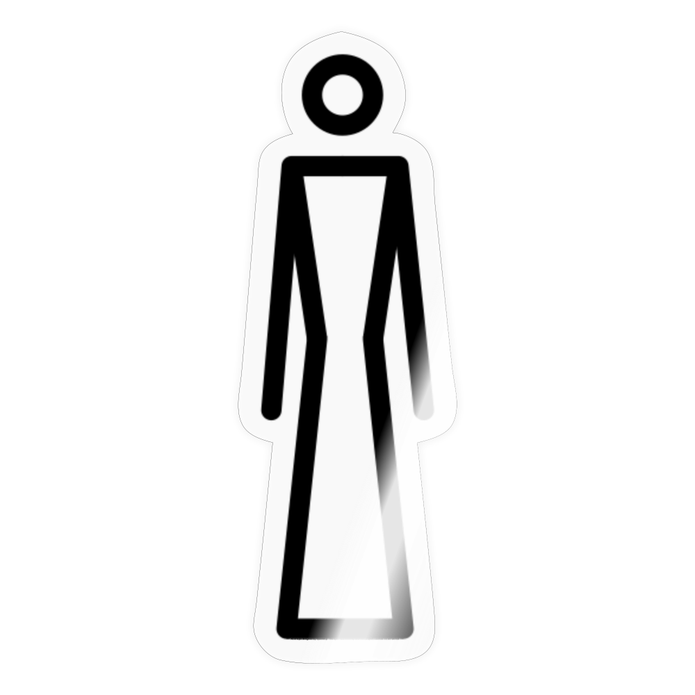 Stick Figure with Dress Moji Sticker - Emoji.Express - transparent glossy