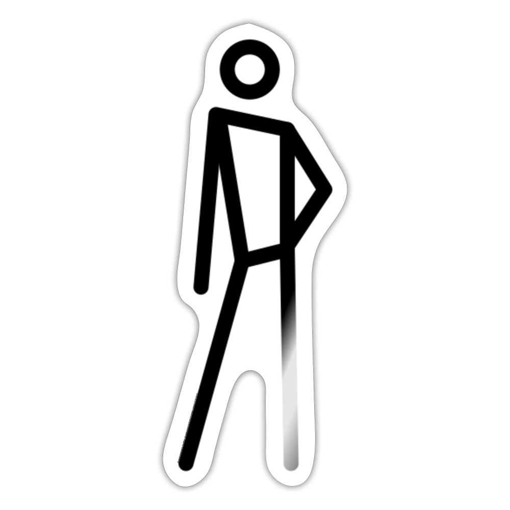 Stick Figure Leaning Right Moji Sticker - Emoji.Express - white glossy