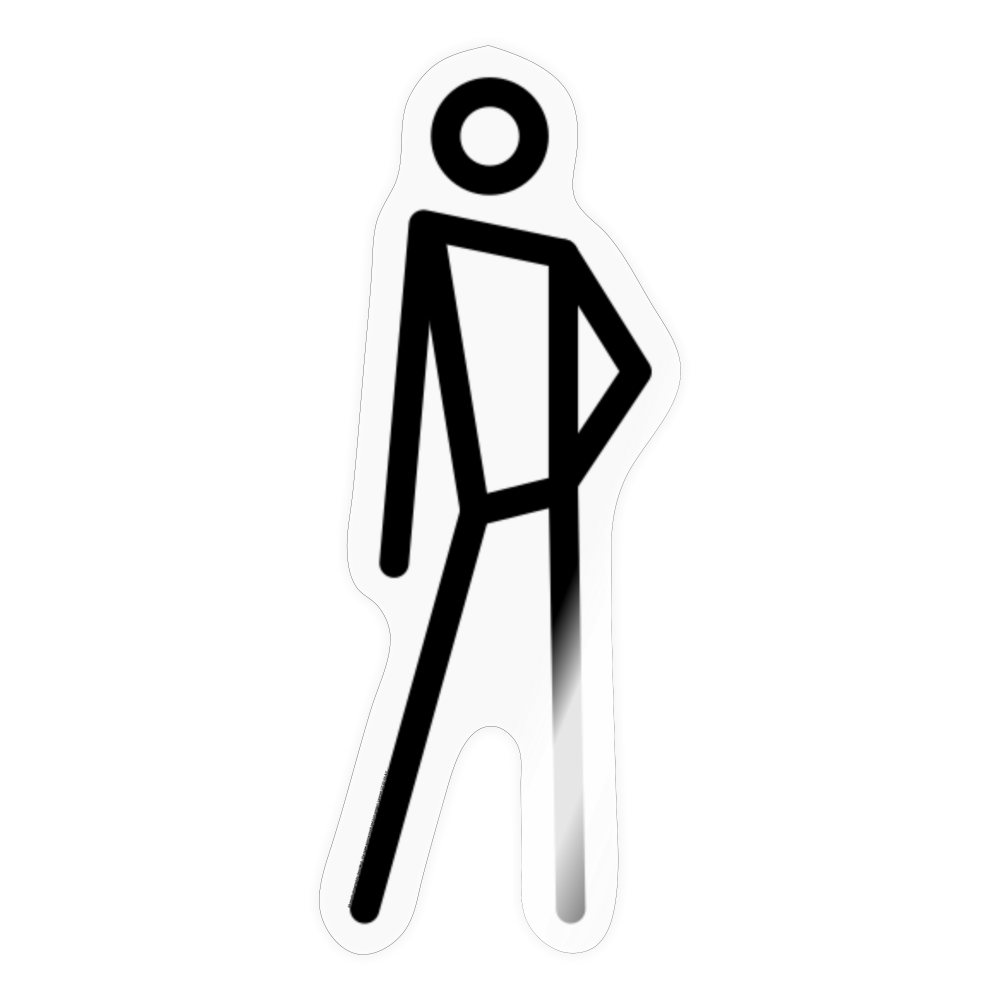 Stick Figure Leaning Right Moji Sticker - Emoji.Express - transparent glossy