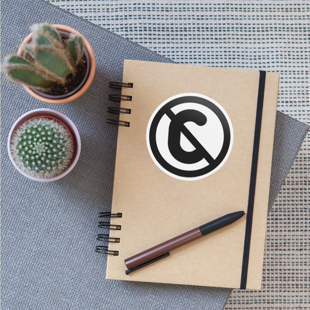Circled C with Overlaid Backslash Moji Sticker - Emoji.Express - white matte