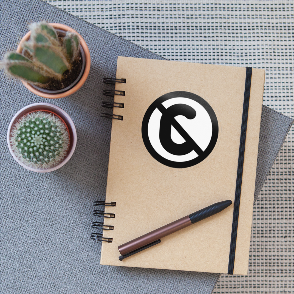 Circled C with Overlaid Backslash Moji Sticker - Emoji.Express - transparent glossy