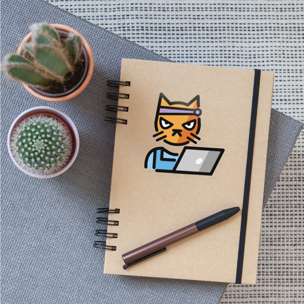 Hacker Cat Moji Sticker - Emoji.Express - transparent glossy