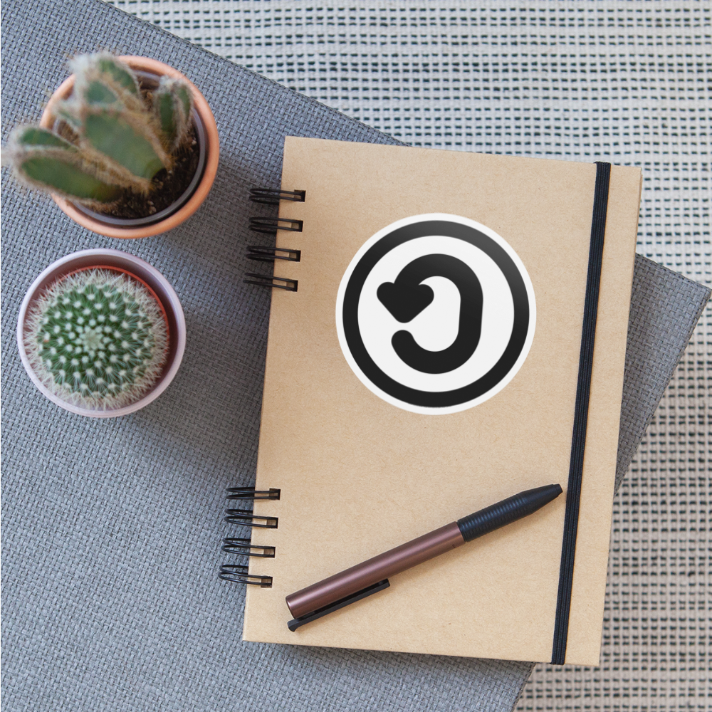 Circled Anticlockwise Arrow Moji Sticker - Emoji.Express - white matte