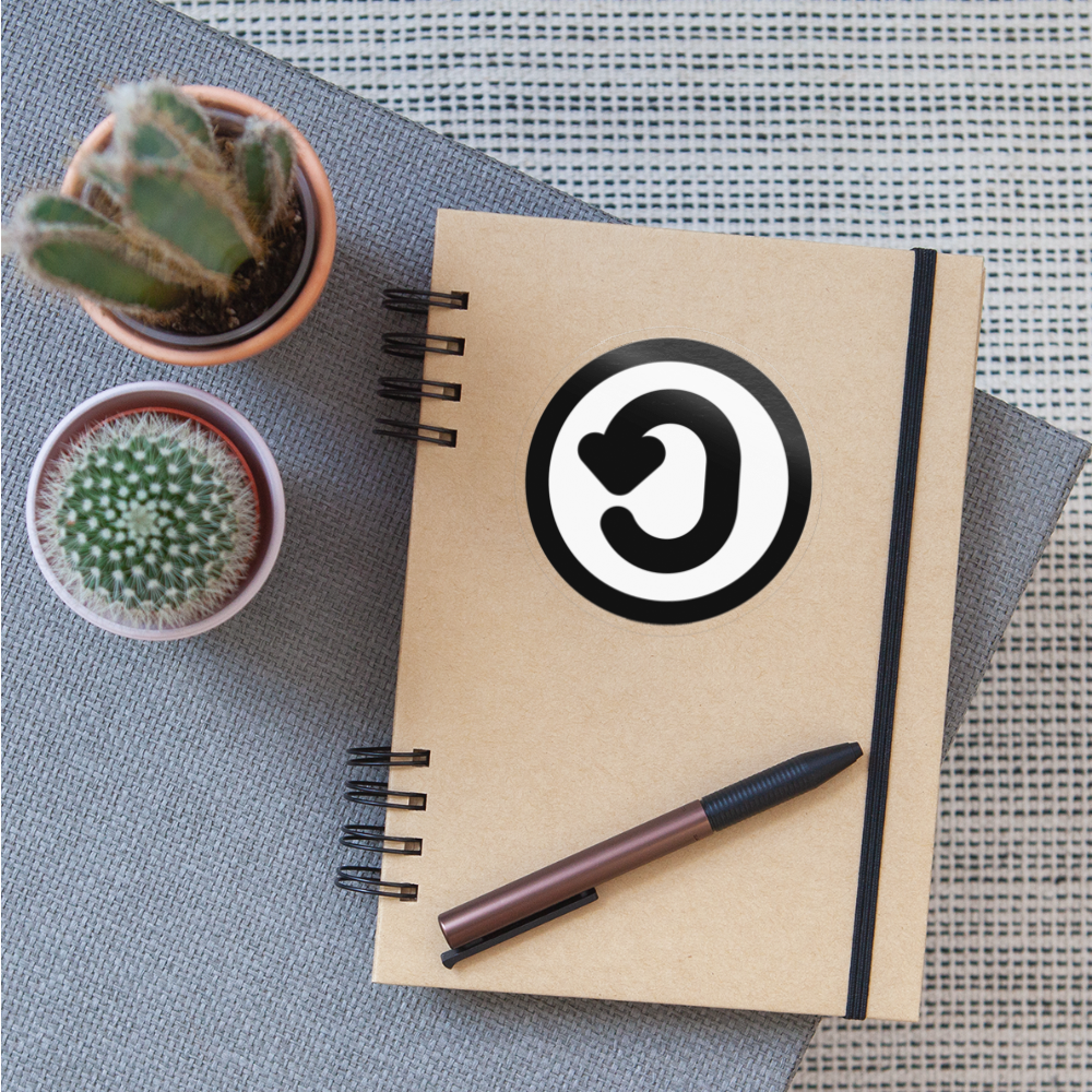 Circled Anticlockwise Arrow Moji Sticker - Emoji.Express - transparent glossy