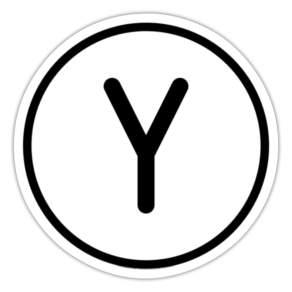 Regional Indicator Y Moji Sticker - Emoji.Express - white matte