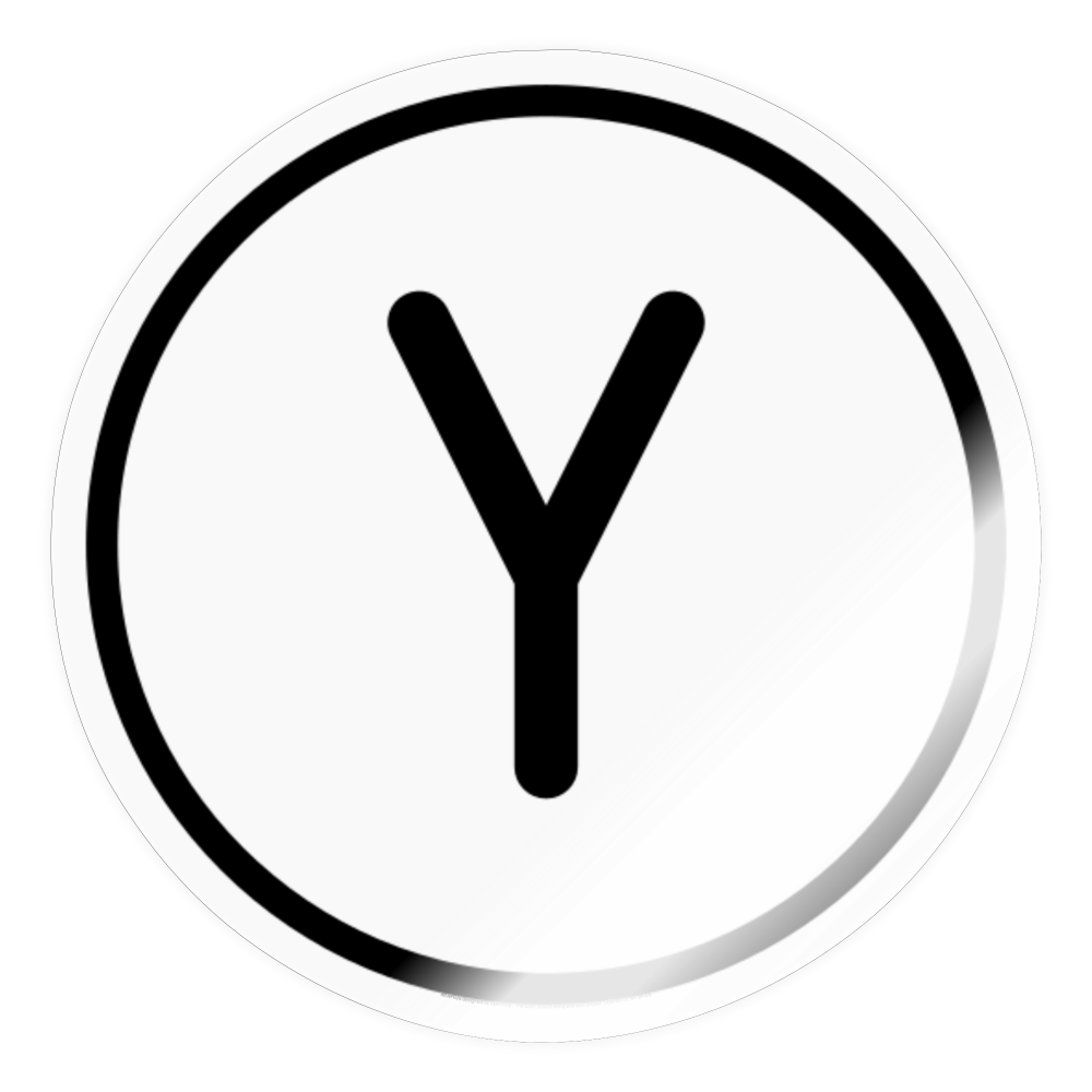 Regional Indicator Y Moji Sticker - Emoji.Express - transparent glossy
