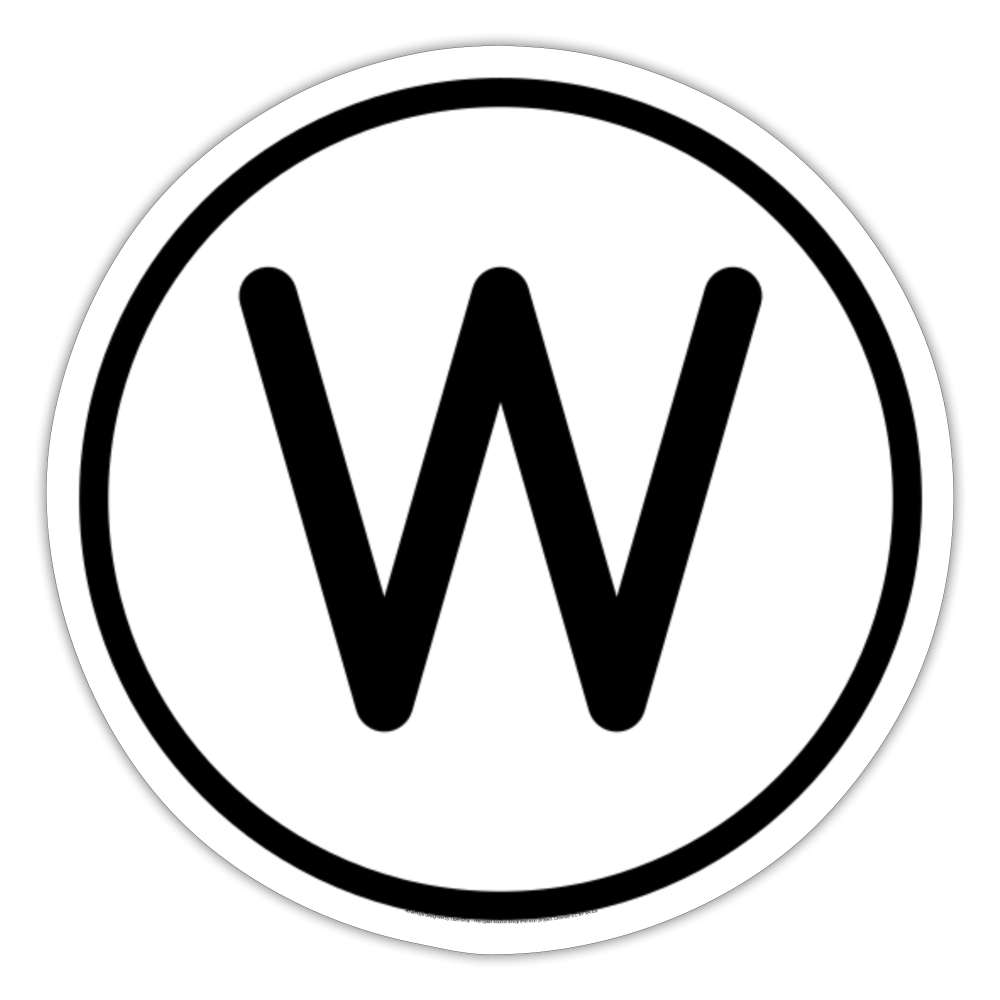 Regional Indicator W Moji Sticker - Emoji.Express - white matte