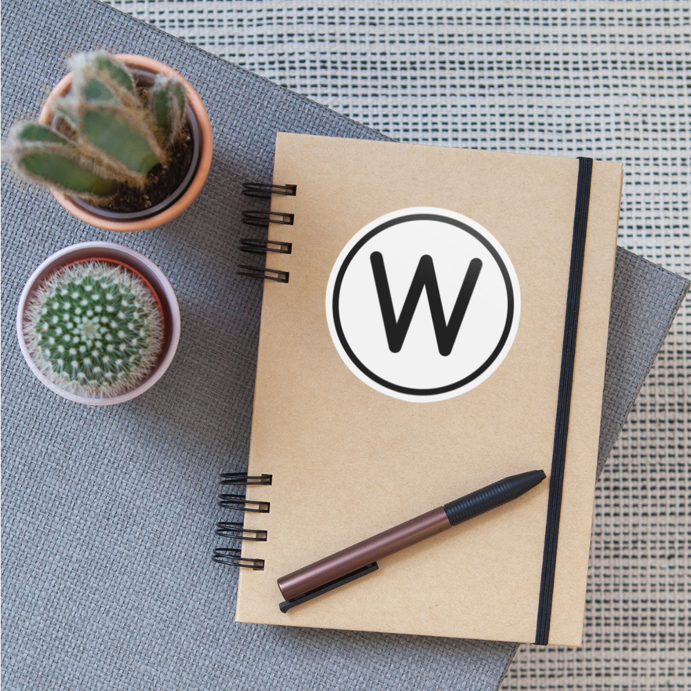 Regional Indicator W Moji Sticker - Emoji.Express - white matte