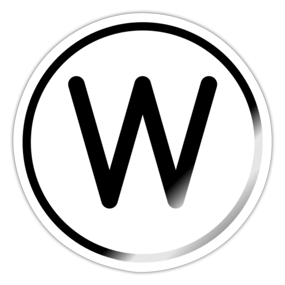 Regional Indicator W Moji Sticker - Emoji.Express - white glossy