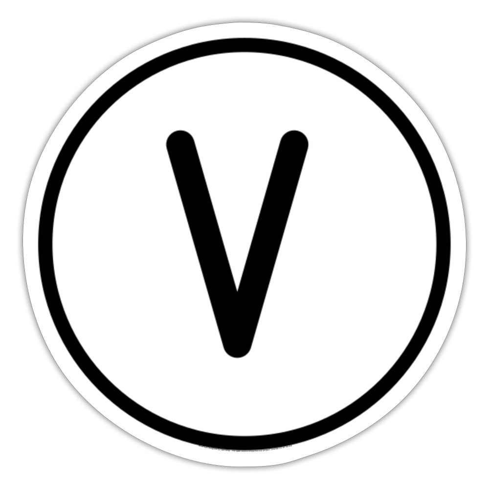Regional Indicator V Moji Sticker - Emoji.Express - white matte