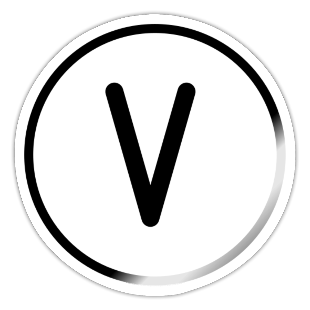 Regional Indicator V Moji Sticker - Emoji.Express - white glossy