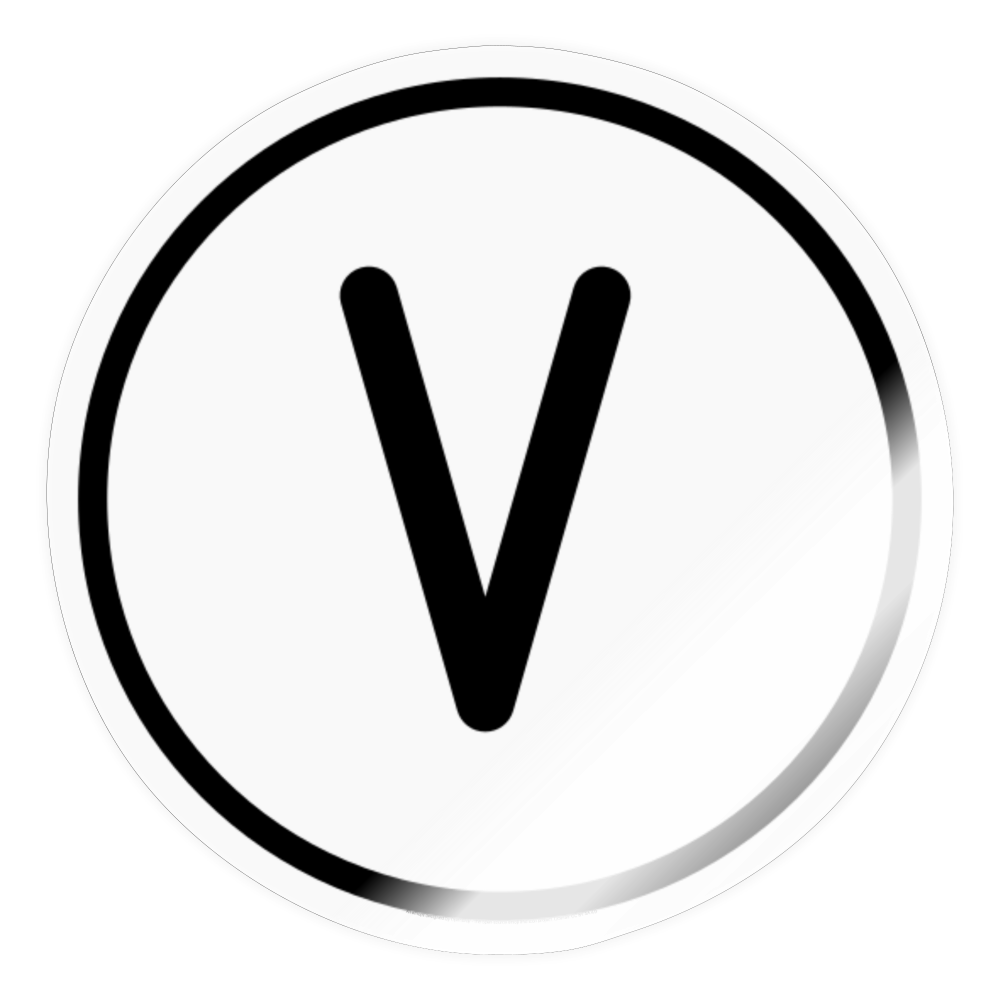 Regional Indicator V Moji Sticker - Emoji.Express - transparent glossy
