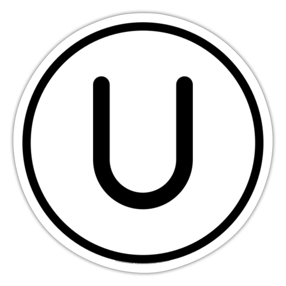 Regional Indicator U Moji Sticker - Emoji.Express - white matte