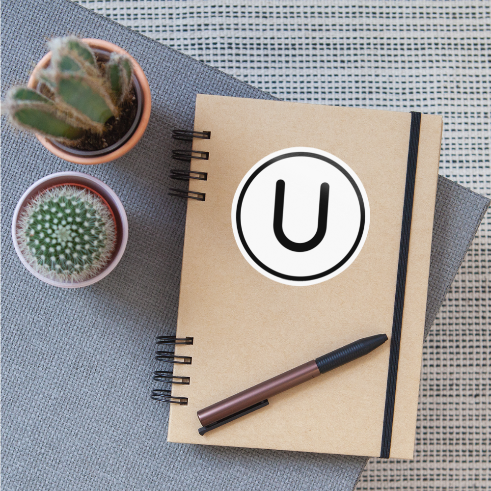 Regional Indicator U Moji Sticker - Emoji.Express - white glossy