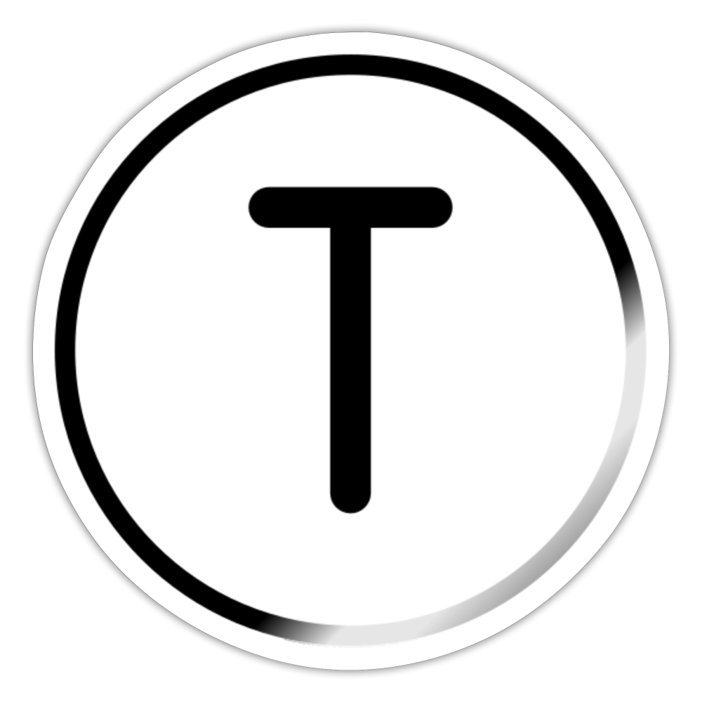 Regional Indicator T Moji Sticker - Emoji.Express - white glossy