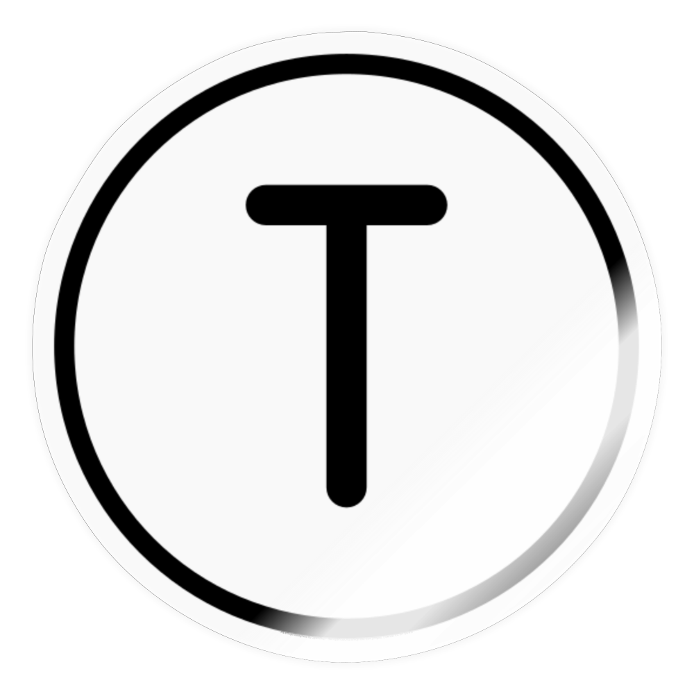 Regional Indicator T Moji Sticker - Emoji.Express - transparent glossy