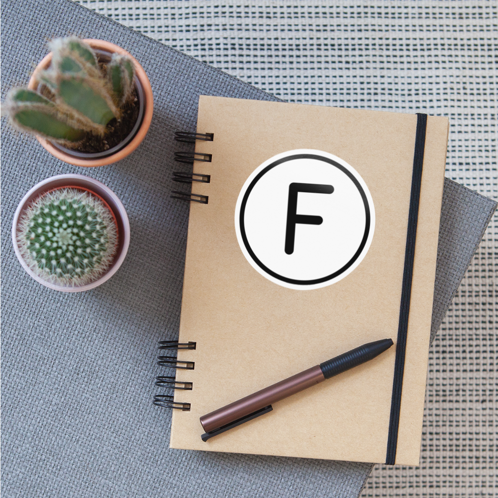Regional Indicator F Moji Sticker - Emoji.Express - white glossy