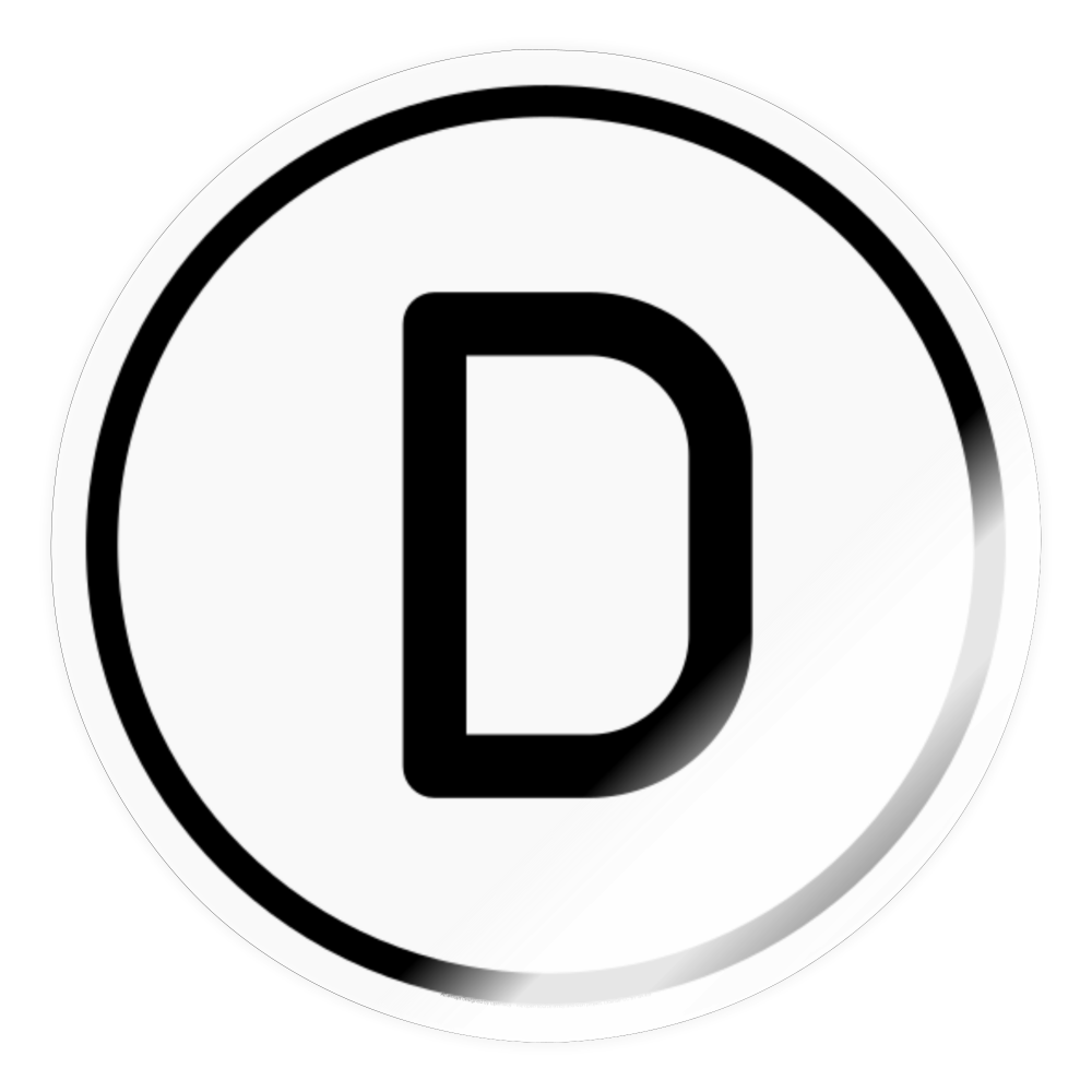 Regional Indicator D Moji Sticker - Emoji.Express - transparent glossy