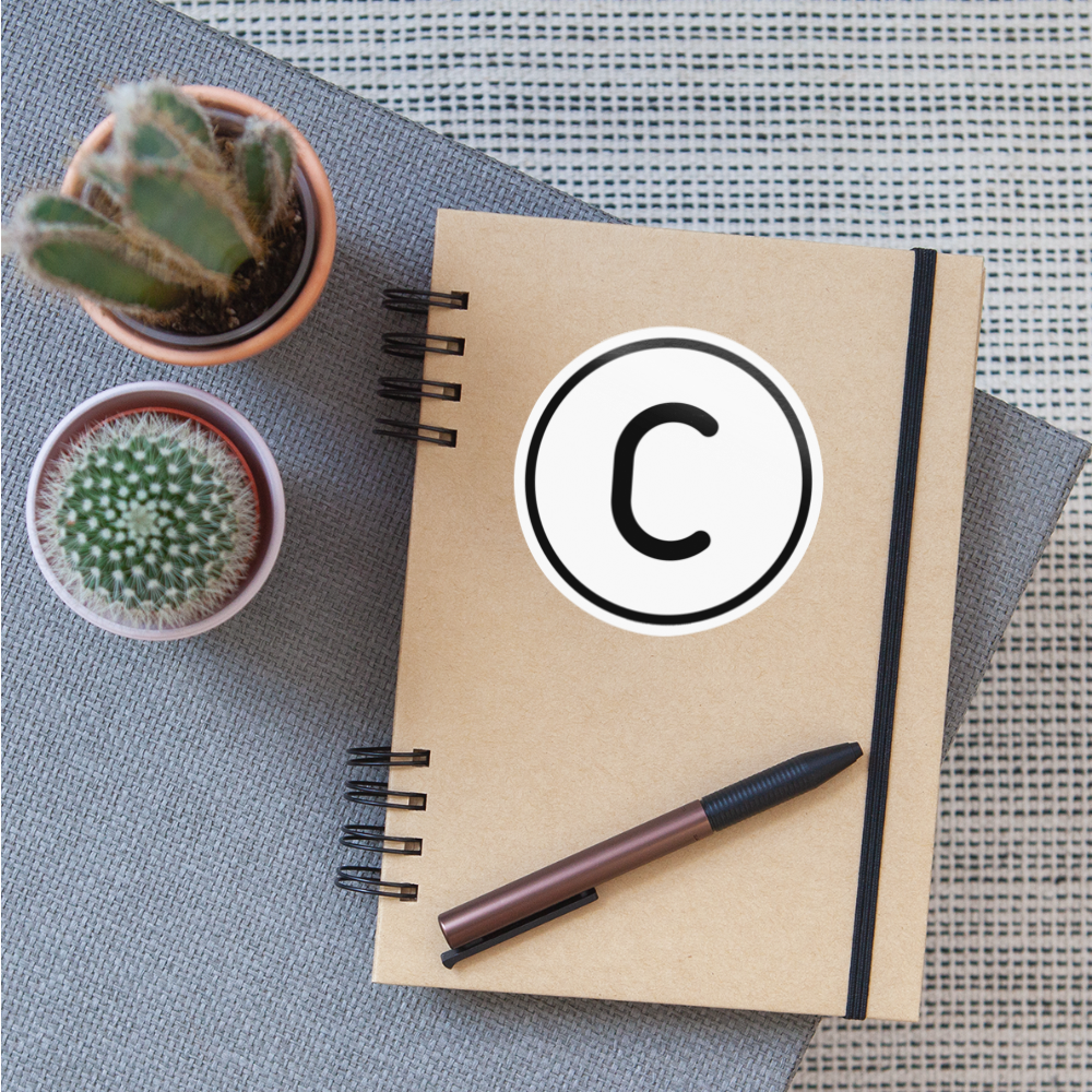 Regional Indicator C Moji Sticker - Emoji.Express - white glossy
