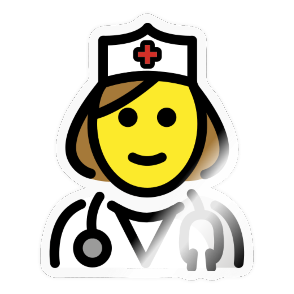 Female Doctor Moji Sticker - Emoji.Express - transparent glossy