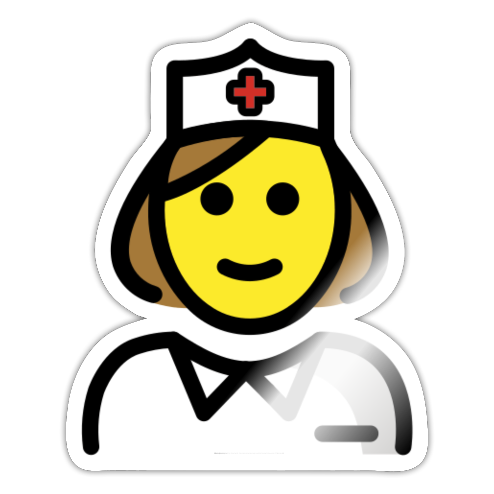 Female Nurse Moji Sticker - Emoji.Express - white glossy