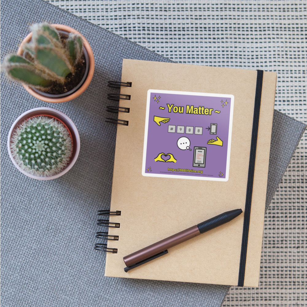 Emoji Expression: ~ You Matter ~ #988 Heart Hands Moji Sticker (Purple) - Emoji.Express - white matte