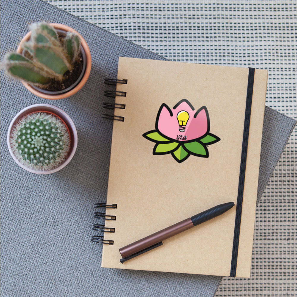 Emoji Expression: The Lotus Effect with Light Bulb Moji Sticker - Emoji.Express - transparent glossy