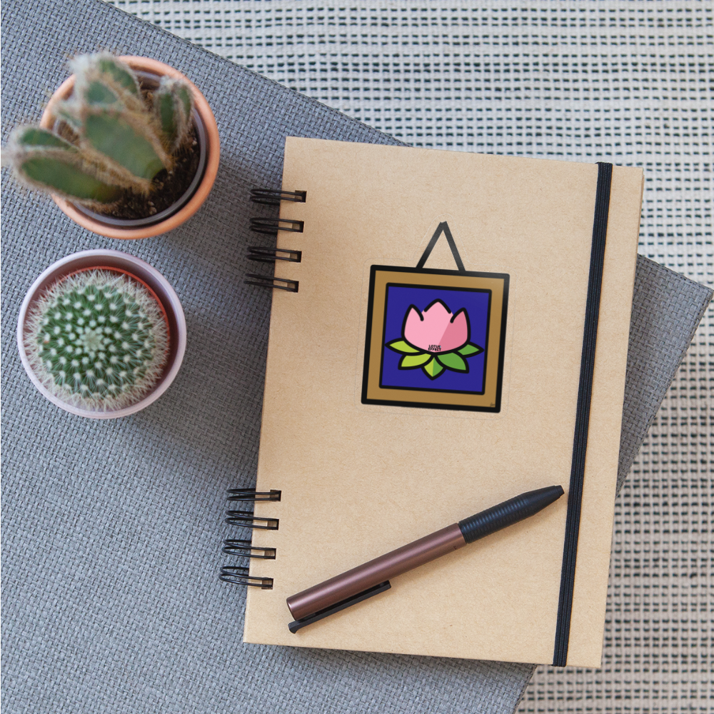Emoji Expression: The Lotus Effect in Frame Moji Sticker - Emoji.Express - transparent glossy