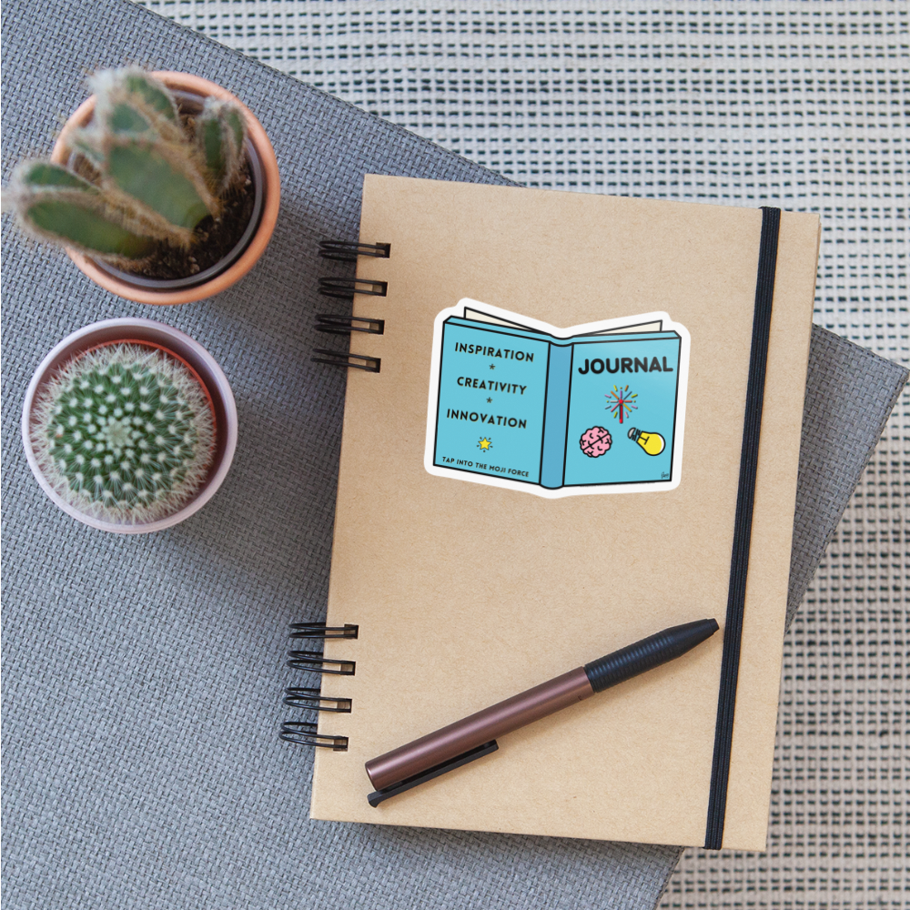 Emoji Expression: Moji Force Journal Moji Sticker - Emoji.Express - white glossy