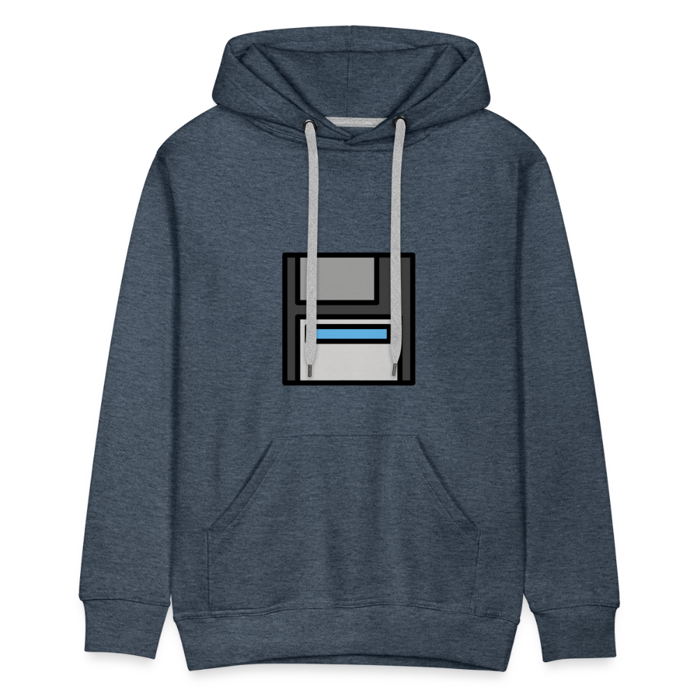 Customizable Floppy Disk Moji Men’s Premium Hoodie - Emoji.Express - heather denim