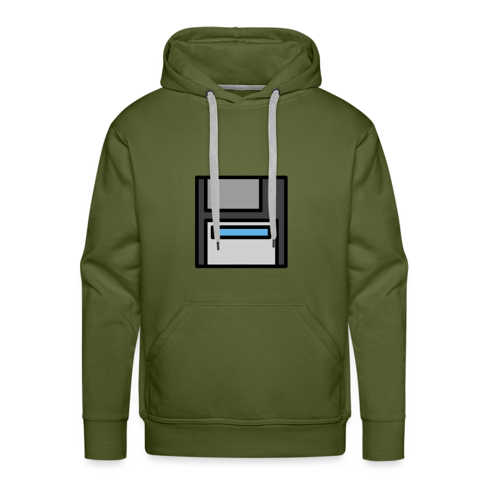 Customizable Floppy Disk Moji Men’s Premium Hoodie - Emoji.Express - olive green