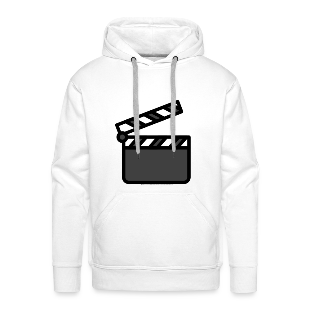 Customizable Clapper Board Moji Men’s Premium Hoodie - Emoji.Express - white