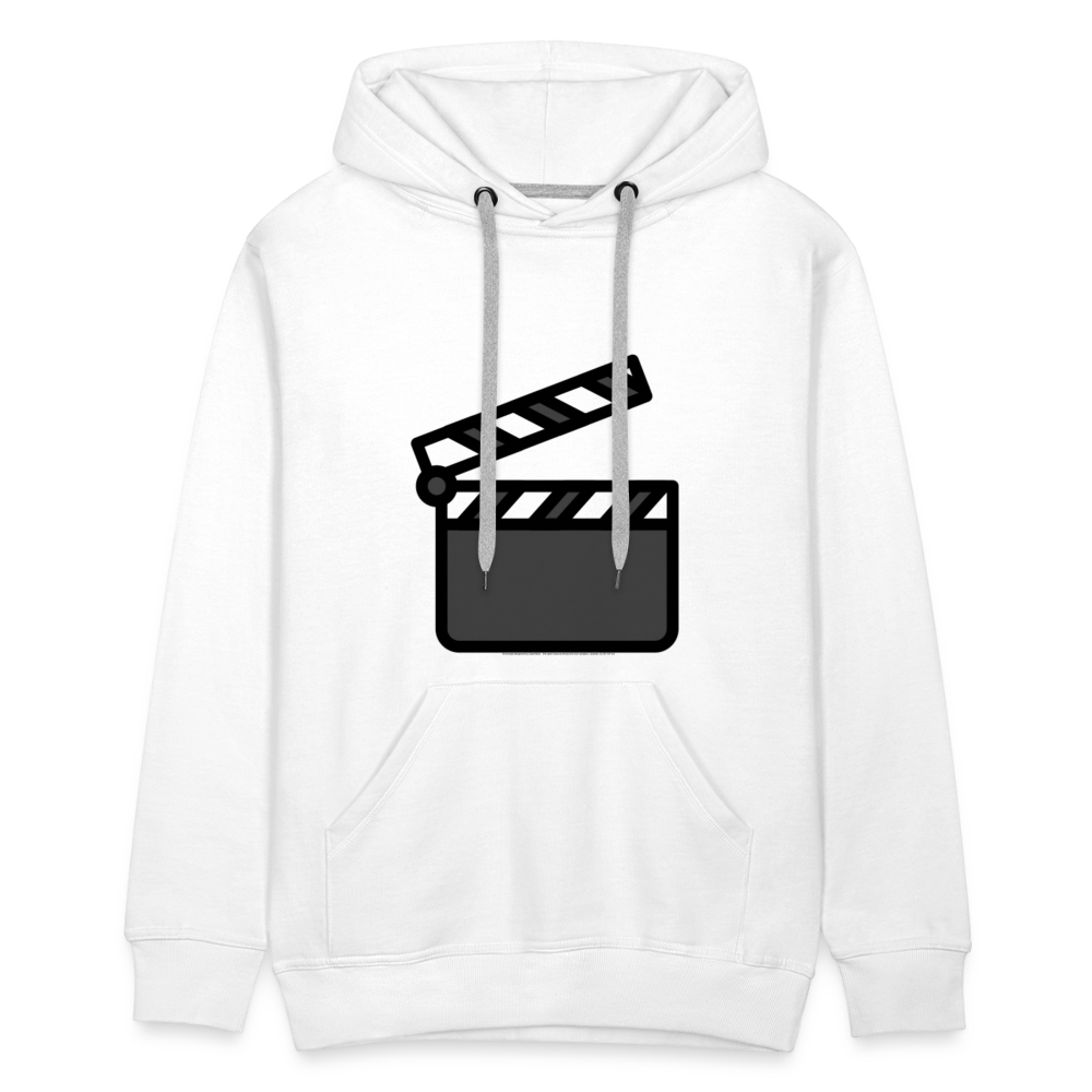 Customizable Clapper Board Moji Men’s Premium Hoodie - Emoji.Express - white