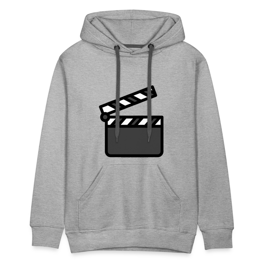Customizable Clapper Board Moji Men’s Premium Hoodie - Emoji.Express - heather grey